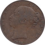 1845 FARTHING ( FINE ) - FARTHING - Cambridgeshire Coins