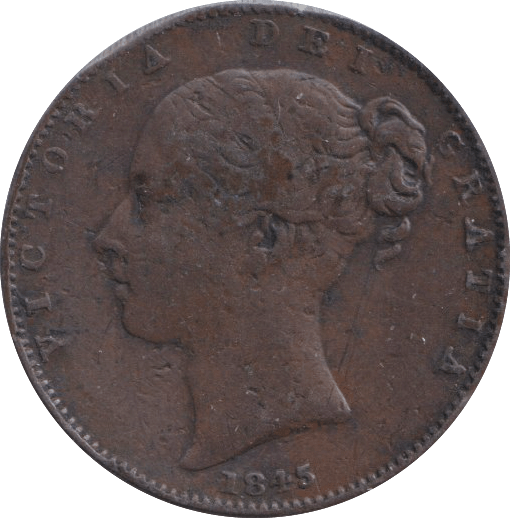 1845 FARTHING ( VF ) - FARTHING - Cambridgeshire Coins