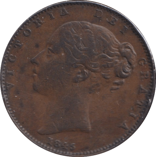 1845 FARTHING ( VF ) - FARTHING - Cambridgeshire Coins