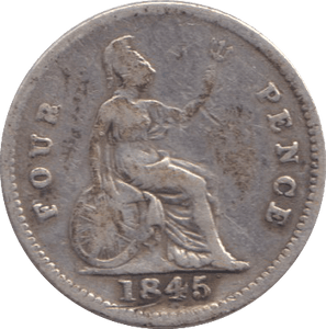 1845 FOURPENCE ( FINE ) - FOURPENCE - Cambridgeshire Coins