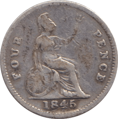 1845 FOURPENCE ( FINE ) - FOURPENCE - Cambridgeshire Coins