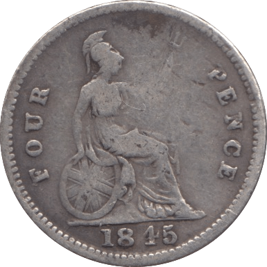 1845 FOURPENCE ( FINE ) - Fourpence - Cambridgeshire Coins