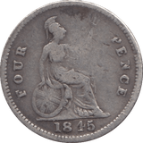 1845 FOURPENCE ( FINE ) - Fourpence - Cambridgeshire Coins