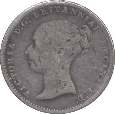 1845 FOURPENCE ( FINE ) - Fourpence - Cambridgeshire Coins