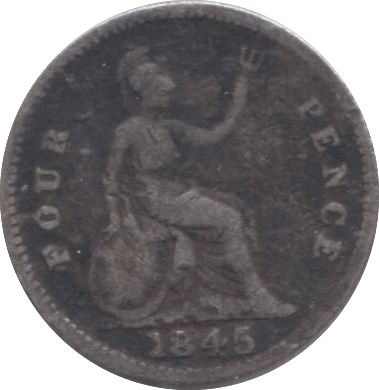 1845 FOURPENCE ( NF ) - FOURPENCE - Cambridgeshire Coins