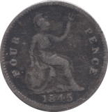 1845 FOURPENCE ( NF ) - FOURPENCE - Cambridgeshire Coins
