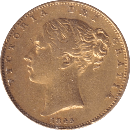 1845 GOLD SOVEREIGN ( VF ) - SOVEREIGN - Cambridgeshire Coins