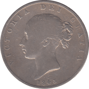 1845 HALFCROWN ( FINE ) - HALFCROWN - Cambridgeshire Coins