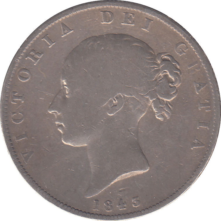 1845 HALFCROWN ( FINE ) - HALFCROWN - Cambridgeshire Coins