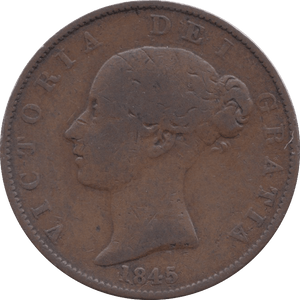 1845 HALFPENNY ( FINE ) - HALFPENNY - Cambridgeshire Coins