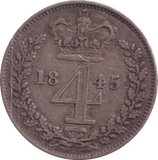 1845 MAUNDY FOURPENCE ( GF ) - MAUNDY FOURPENCE - Cambridgeshire Coins