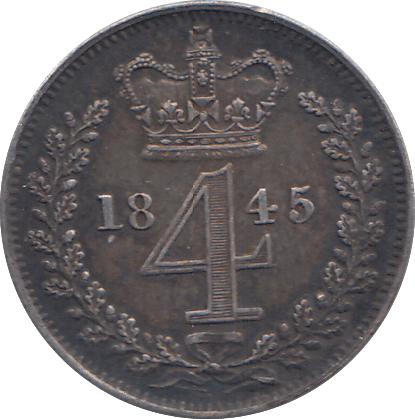 1845 MAUNDY FOURPENCE ( GVF ) - MAUNDY FOURPENCE - Cambridgeshire Coins