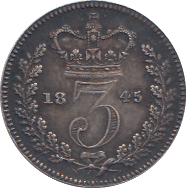 1845 MAUNDY THREEPENCE ( VF ) - MAUNDY THREEPENCE - Cambridgeshire Coins