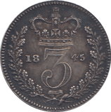 1845 MAUNDY THREEPENCE ( VF ) - MAUNDY THREEPENCE - Cambridgeshire Coins