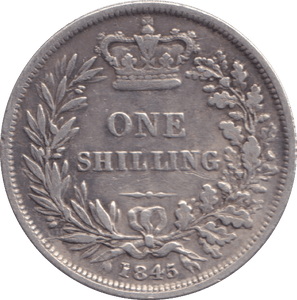 1845 SHILLING ( FINE ) 1 - SHILLING - Cambridgeshire Coins