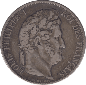 1845 SILVER FRANCE 5 FRANCS - SILVER WORLD COINS - Cambridgeshire Coins