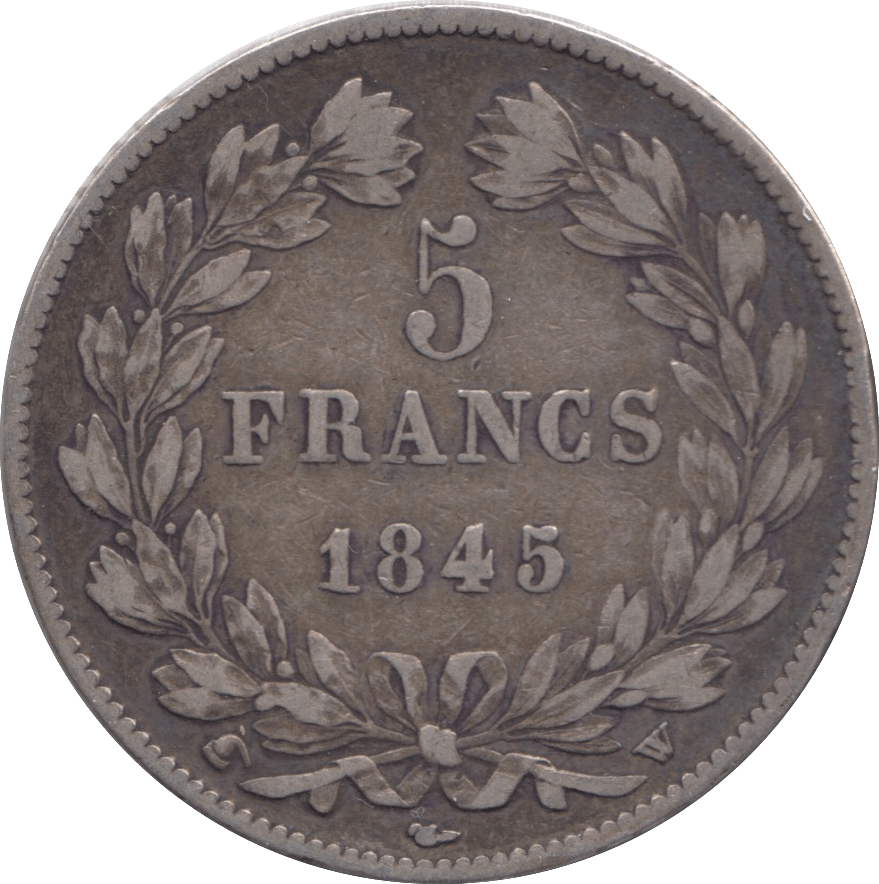 1845 SILVER FRANCE 5 FRANCS - SILVER WORLD COINS - Cambridgeshire Coins