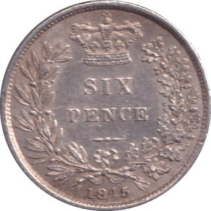 1845 SIXPENCE ( AUNC ) - SIXPENCE - Cambridgeshire Coins