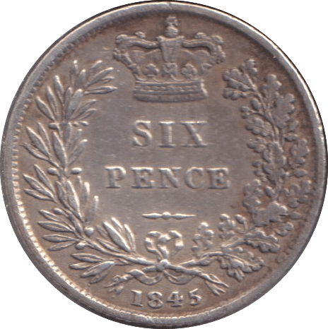 1845 SIXPENCE ( GVF ) - SIXPENCE - Cambridgeshire Coins