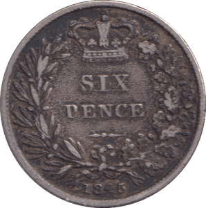 1845 SIXPENCE ( VF ) - SIXPENCE - Cambridgeshire Coins
