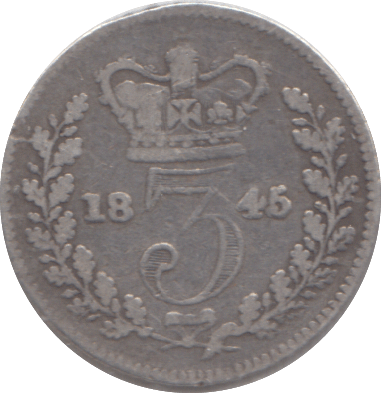 1845 THREEPENCE ( FINE ) - THREEPENCE - Cambridgeshire Coins