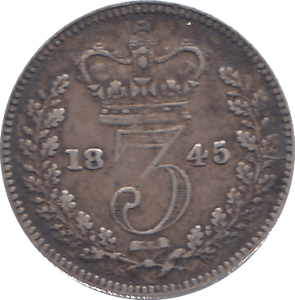 1845 THREEPENCE ( VF ) - THREEPENCE - Cambridgeshire Coins