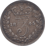 1845 THREEPENCE ( VF ) - THREEPENCE - Cambridgeshire Coins