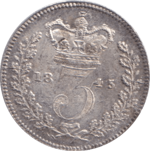 1845 THREEPENCE ( VF ) - THREEPENCE - Cambridgeshire Coins