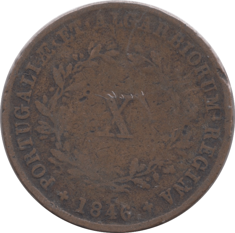 1846 10 REIS PORTUGAL - WORLD COINS - Cambridgeshire Coins