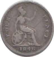 1846 FOURPENCE ( FINE ) - FOURPENCE - Cambridgeshire Coins