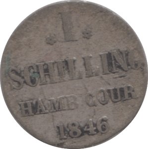 1846 ONE SCHILLING HAMBURG GERMANY - SILVER WORLD COINS - Cambridgeshire Coins