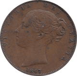 1847 FARTHING ( AUNC ) - FARTHING - Cambridgeshire Coins