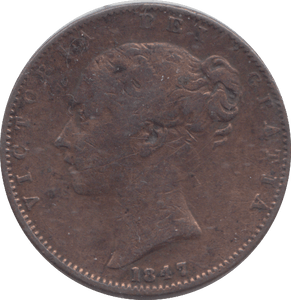 1847 FARTHING ( FINE ) - FARTHING - Cambridgeshire Coins