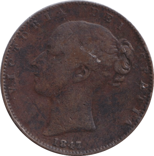 1847 FARTHING ( FINE ) - FARTHING - Cambridgeshire Coins