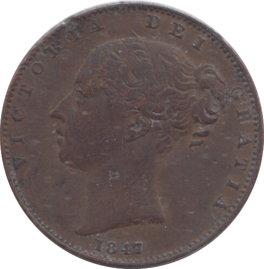 1847 FARTHING ( GVF ) - FARTHING - Cambridgeshire Coins