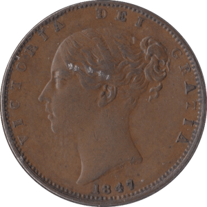 1847 FARTHING ( GVF ) - Farthing - Cambridgeshire Coins