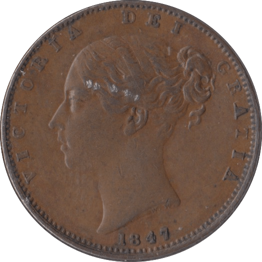 1847 FARTHING ( GVF ) - Farthing - Cambridgeshire Coins