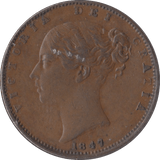 1847 FARTHING ( GVF ) - Farthing - Cambridgeshire Coins