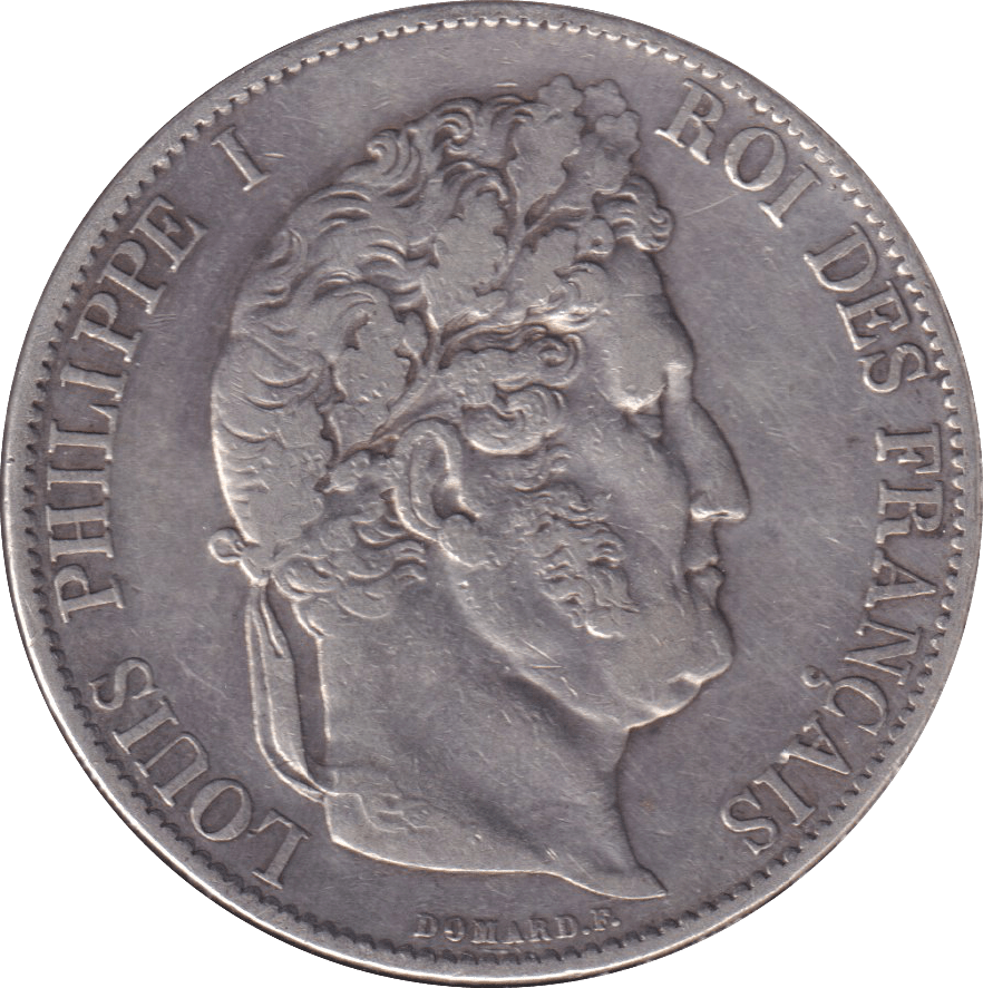 1847 SILVER 5 FRANCS FRANCE - SILVER WORLD COINS - Cambridgeshire Coins