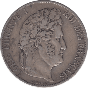 1847 SILVER 5 FRANCS FRANCE - SILVER WORLD COINS - Cambridgeshire Coins