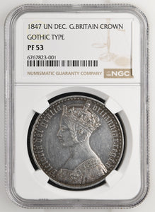 1847 SILVER GOTHIC TYPE CROWN PF53 - NGC SILVER COINS - Cambridgeshire Coins