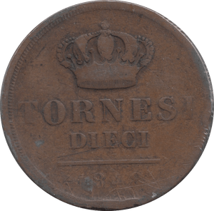 1848 10 TORNESI ITALY - WORLD COINS - Cambridgeshire Coins