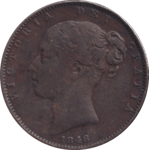 1848 FARTHING ( F ) - FARTHING - Cambridgeshire Coins