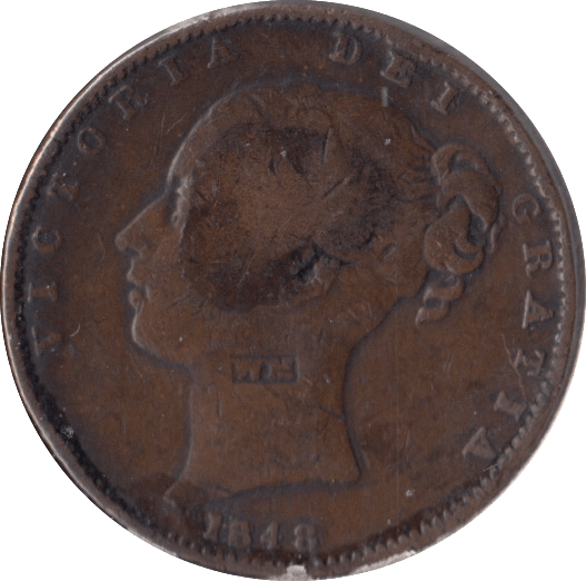1848 FARTHING ( FINE ) - Farthing - Cambridgeshire Coins