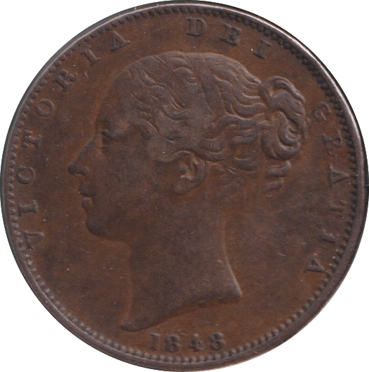 1848 FARTHING ( GVF ) - FARTHING - Cambridgeshire Coins