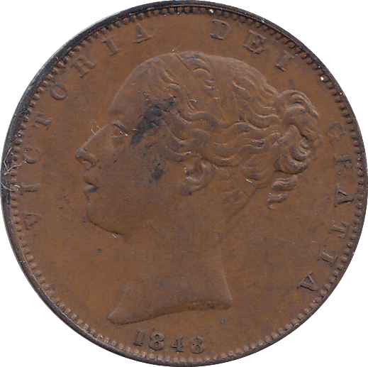 1848 FARTHING ( GVF ) - FARTHING - Cambridgeshire Coins