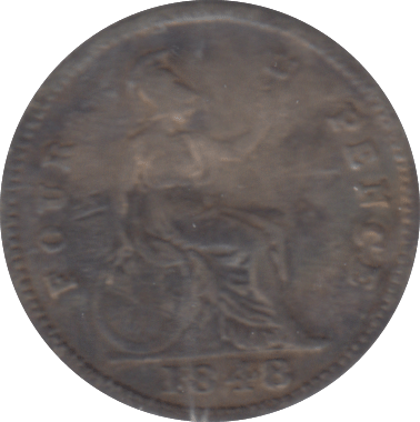 1848 FOURPENCE ( FINE ) - FOURPENCE - Cambridgeshire Coins