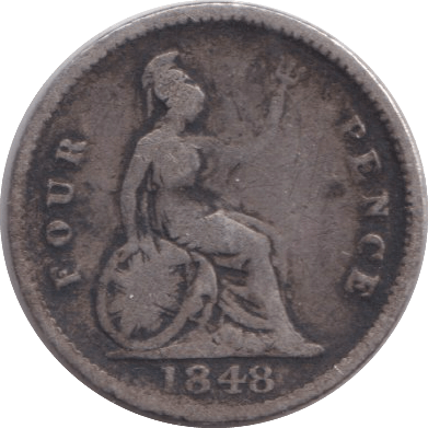 1848 FOURPENCE ( FINE ) - FOURPENCE - Cambridgeshire Coins