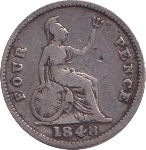 1848 FOURPENCE ( FINE ) - MAUNDY FOURPENCE - Cambridgeshire Coins