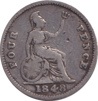 1848 FOURPENCE ( FINE ) - MAUNDY FOURPENCE - Cambridgeshire Coins